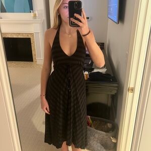 Ella Moss Black Striped Backless Dress